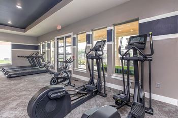 Cardio fitness room with ellipticals and treadmills